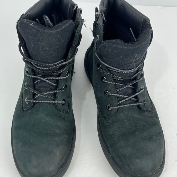 Timberland Kids Boots Size 5 Black Suede Round Toe Ankle Side Zip Flat Heel - Picture 5 of 6